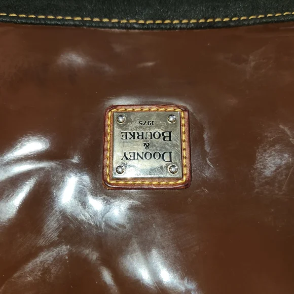 Dooney & Bourke Patent Leather Shopper Tote – Rich Espresso & CognacElevate yo - Picture 5 of 13